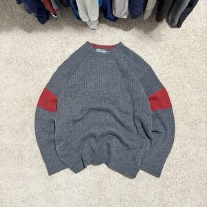 Point Zero Vintage Y2K Knit Sweatshirt Men's XL Gray Red Pullover